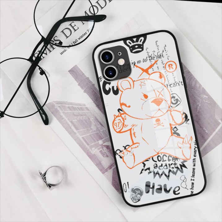 Ốp kính cường lực hình logo Moschino đẹp riêng mình Iphone OK-JC20210097