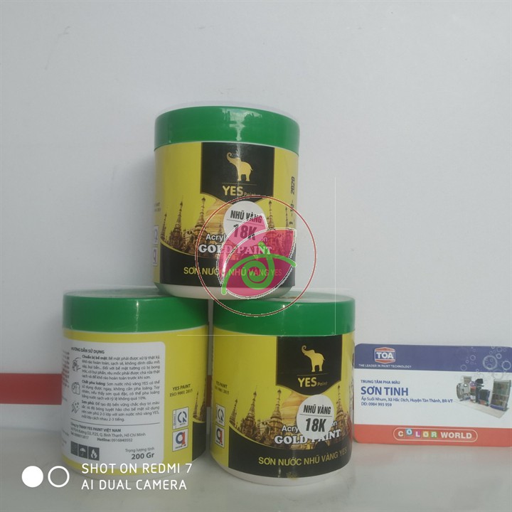 Sơn Nhũ Vàng Gốc Nước 24k và 18k 200g