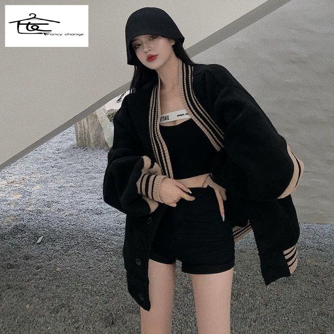 Áo Khoác Bóng Chày Bằng Vải Bông Dày Dặn Giữ Ấm Phong Cách Xuân Thu Cho Nữ