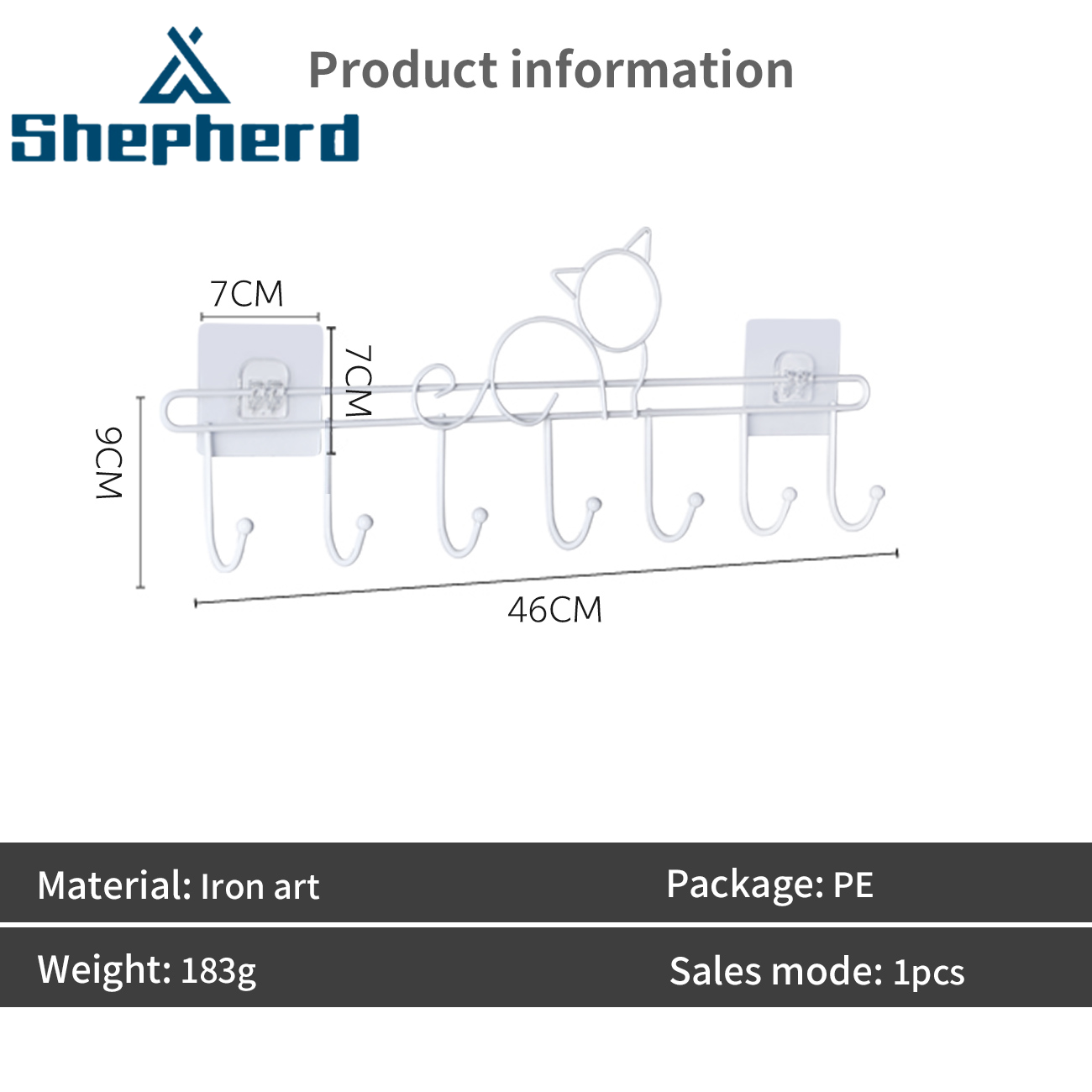 Móc Treo Đồ Gắn Tường Shepherd Độ Dính Cao