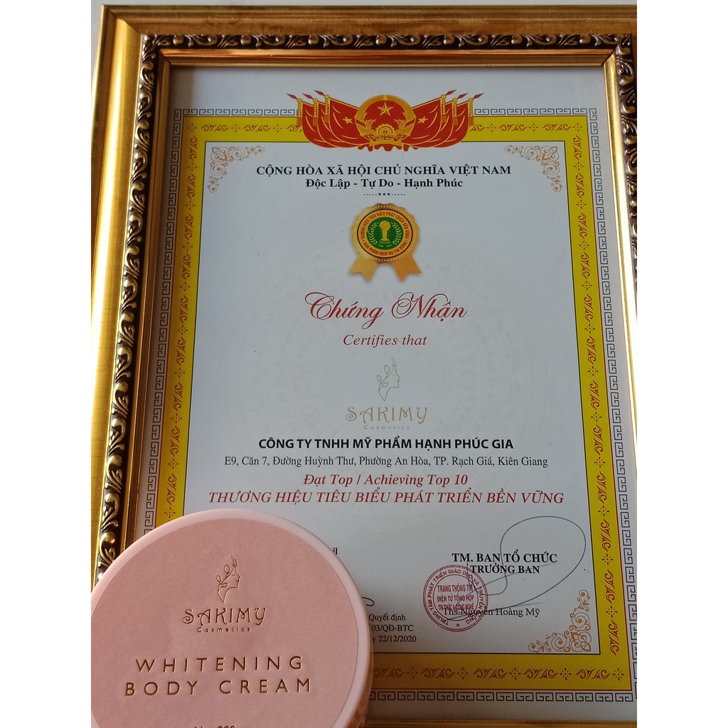 Kem body dưỡng siêu trắng da SAKIMY whitening body cream và ủ trắng SAKIMY (Hàng xịn) | BigBuy360 - bigbuy360.vn