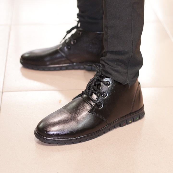 Giày Boot Nam Cổ Lửng Màu Đen Da Nhám Đế Khâu Chắc Chắn - M443-DENNHAM(K)-Kèm Móc Khóa Da Bò Đẹp