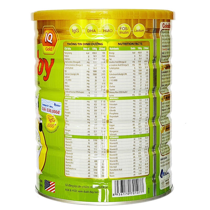 [Quét mã tích xu]Sữa Colosbaby IQ Gold 2+ 800g (trẻ từ 2 tuổi trở lên)