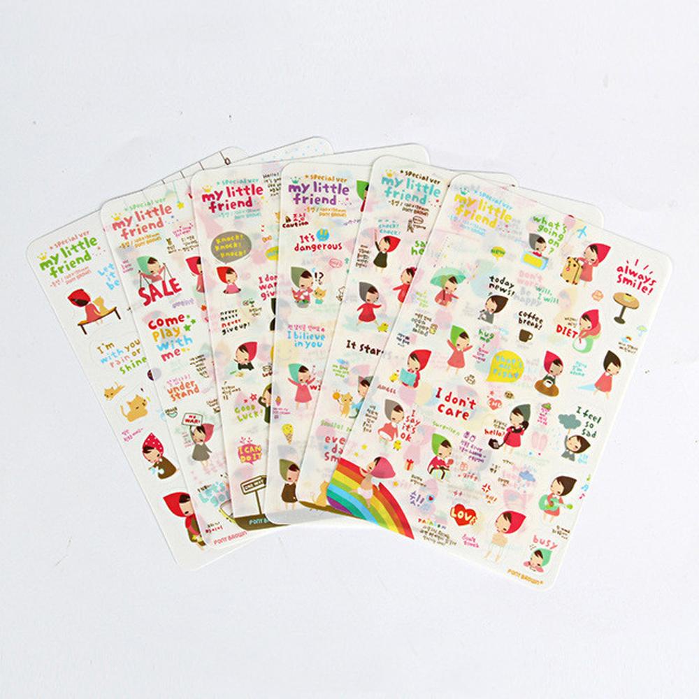 Nhãn Dán Trang Trí Nhật Ký / Album Ảnh Họa Tiết Hoạt Hình Dễ Thương DIY