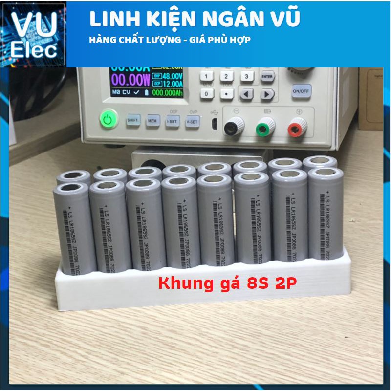 [DIY] Khuôn đóng cell pin 18650, 8 cell 2 hàng (8s2p)  khuôn đóng pin Makita 18V