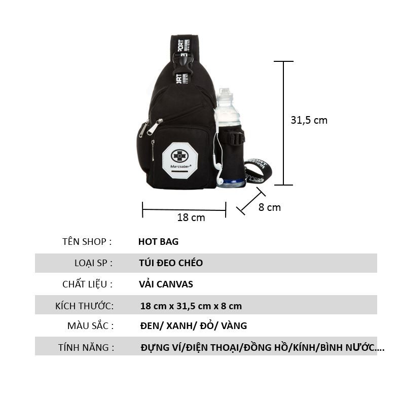 Túi đeo chéo thể thao nam nữ cao cấp (hàng xịn) | BigBuy360 - bigbuy360.vn