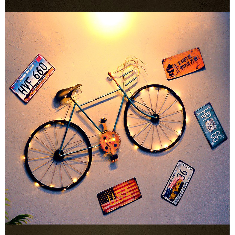 Xe đạp decor trang trí treo tường phong cách Retro
