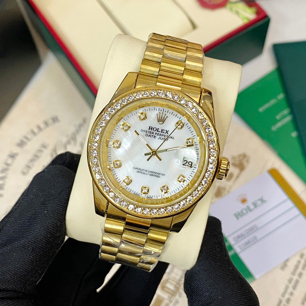 [Máy cơ] Đồng hồ nam Rolex mặt tròn máy cơ automatic dây kim loại sang trọng chống nước DH1519 - shop131