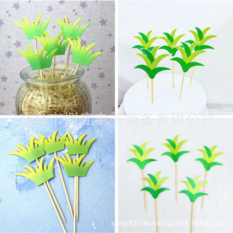 đồ trang trí bánh sinh nhật [FREESHIP❤️] Set cắm cây cỏ