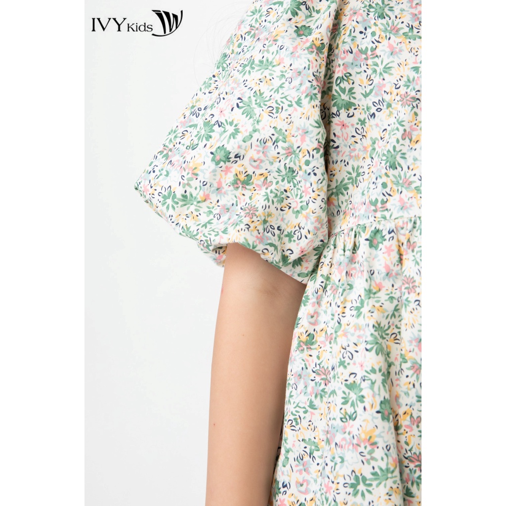 Đầm babydoll tay bồng bé gái IVY moda MS 48G1530