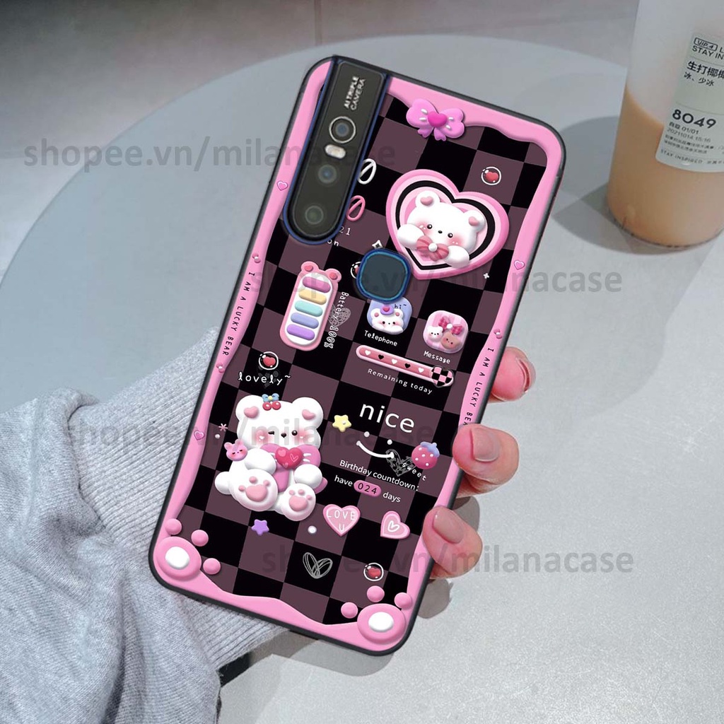 Ốp Vivo V15 / V15 Pro hình đồng hồ icon gấu mèo cute cực dễ thương ngộ nghĩnh