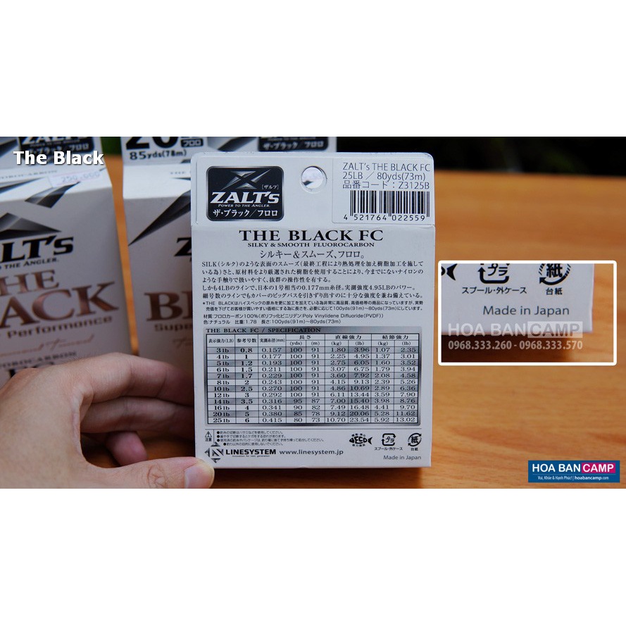 Dây Leader ZALT's The Black FluoroCarbon | Made in Japan