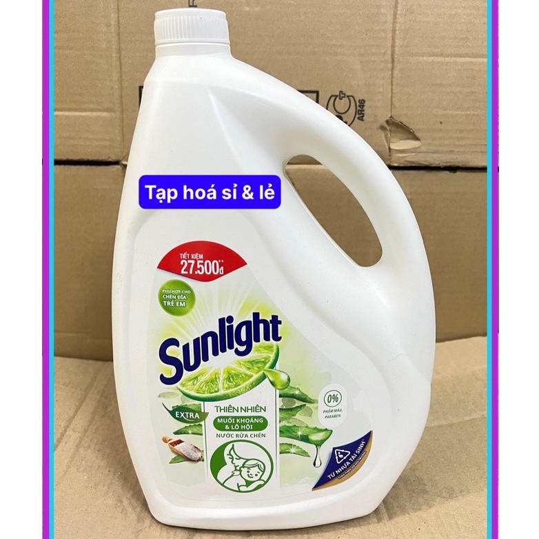 Nước rửa chén Sunlight 3,6kg (đủ 5 hương best seller - bao bì có thể thay đổi tùy đợt nhập hàng)