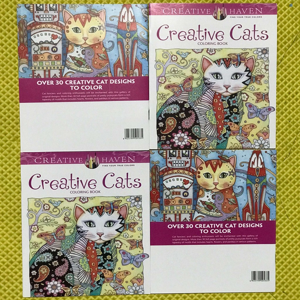 Tô màu Creative Cats 24 trang khổ 21cmx18.5cm - Tranh tô màu dành cho người lớn