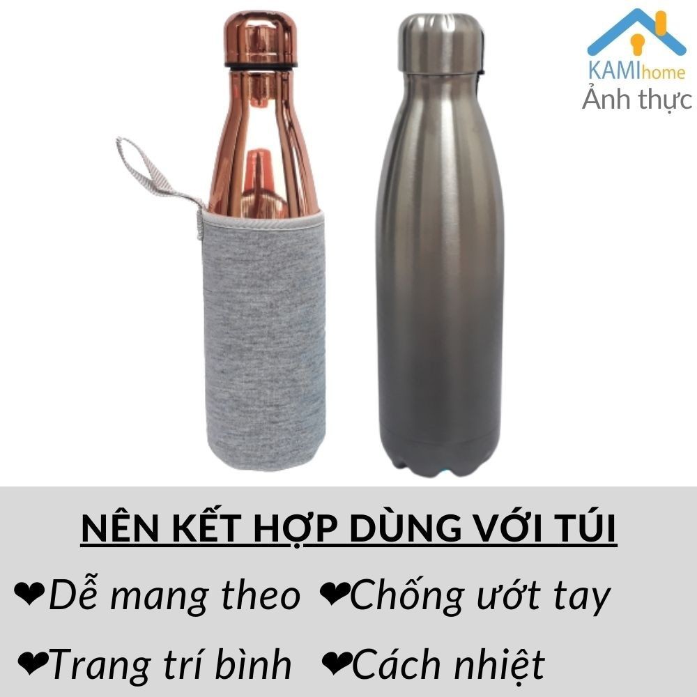 Bình giữ nhiệt inox giữ nóng lạnh hình Chai nước cá tính 500ml bình cốc inox cao cấp mã 22032