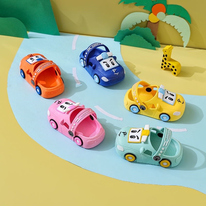 Dép sục ô tô bé trai bé gái chất liệu nhựa siêu nhẹ và mềm