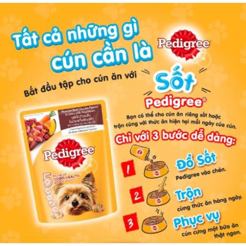 Thức ăn cho chó lớn dạng sốt Pedigree vị gan và rau 130g