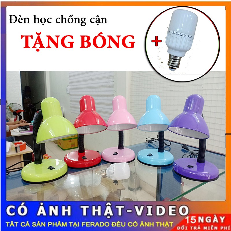 [TẶNG BÓNG] Đèn học để bàn học sinh CHỐNG CẬN THỊ (5 màu) nhỏ gọn