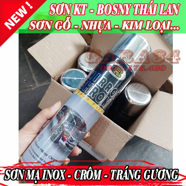 SƠN XỊT MẠ INOX - CRÔM - TRÁNG GƯƠNG BOSNY KT CHROME