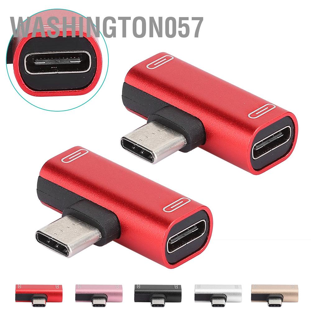 Washington057 2PCS Type‑C Converter Splitter Dual 2 In 1 to Headphone USB Audio Charger Adapter