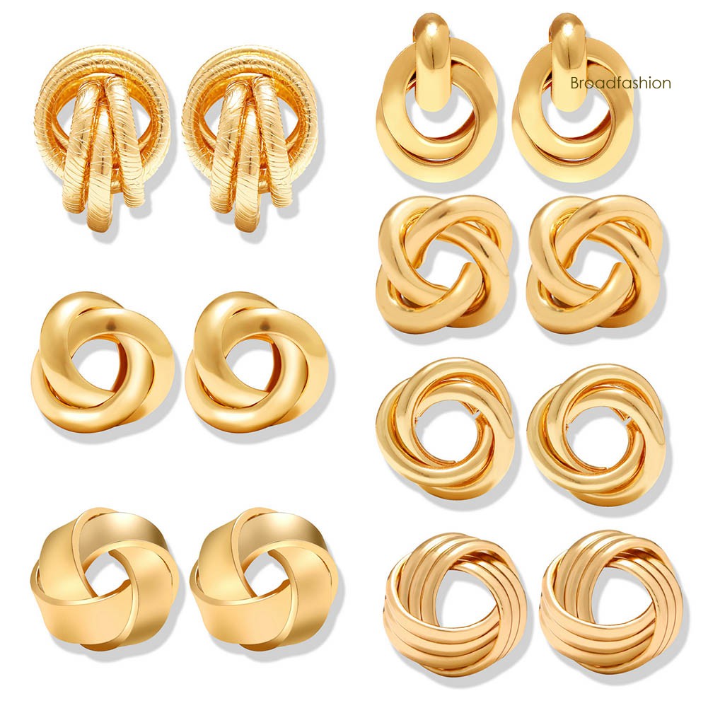 Hoa Tai Dáng Dài Thiết Kế Hình Học Đơn Giản Cho Nữ