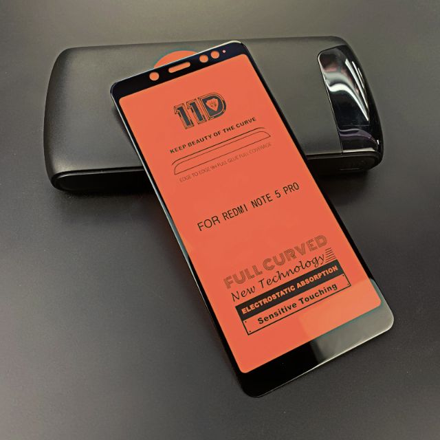 REDMI NOTE 5 / 5 PRO CƯỜNG LỰC 19D REDMI NOTE 5 FULL MÀN HÌNH VIỀN ĐEN ( TẶNG KEO MÉP GIẤY LẤY BỤI )