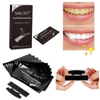 Miếng dán trắng răng - than tre hoạt tính hương bạc hà Smilekit Teeth Whitening Strips