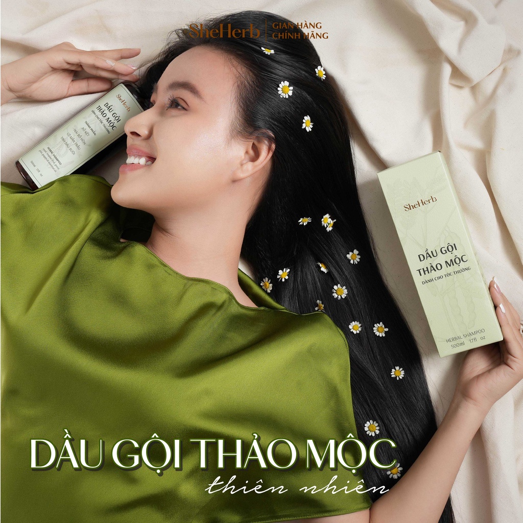 Dầu Gội Thảo Dược Ngăn Ngừa Rụng Tóc Bồ Kết SheHerb - Nuôi Dưỡng, Bảo Vệ Tóc, Giảm Gàu 250ml - 500ml