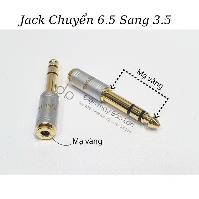 Jack 6.5 Sang 3.5 Liton USA Cao Cấp , Đầu Chuyển 6 Ly Đực Sang 3.5 Cái Màu Xám , Bảo Hành 6 Tháng