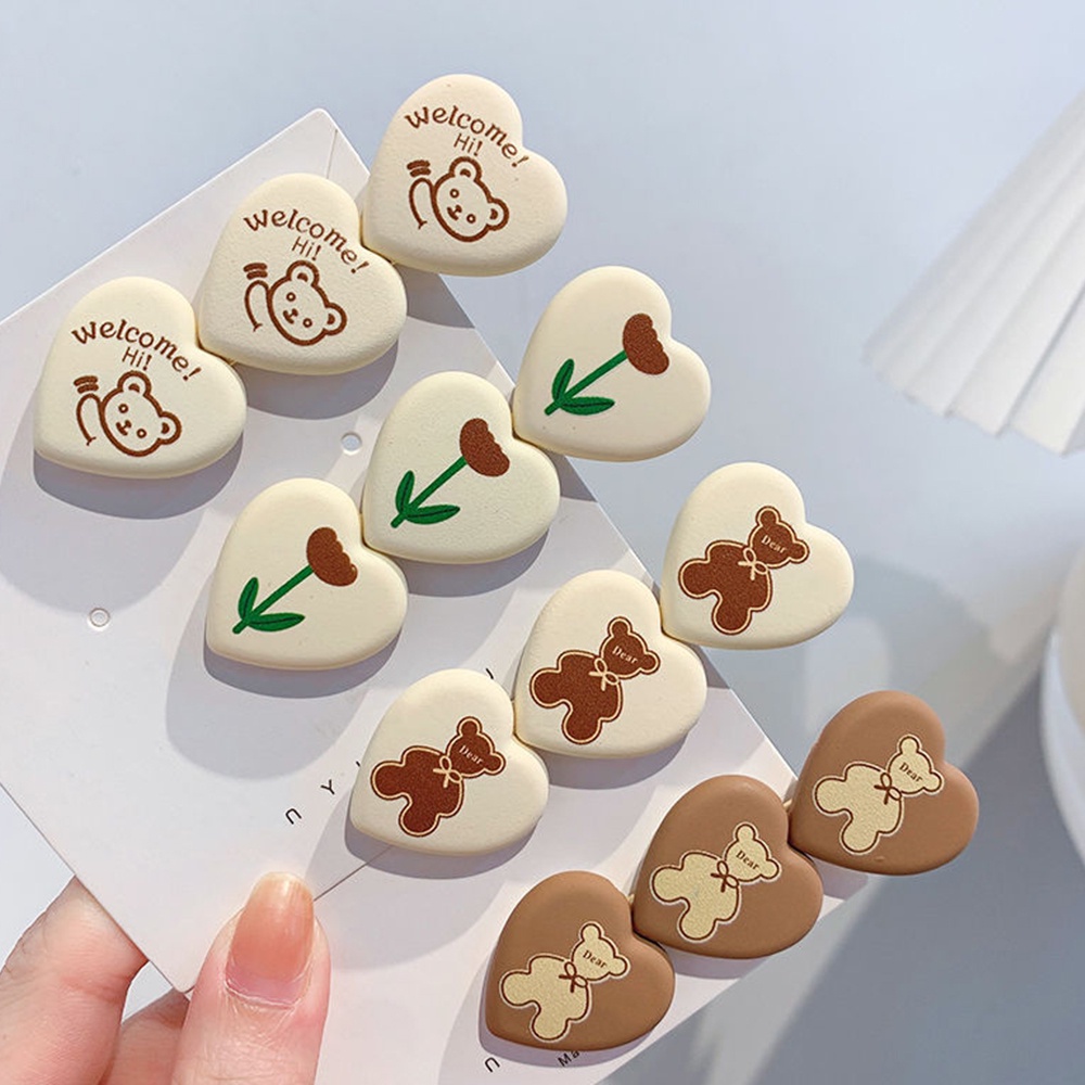 Kẹp tóc bằng acrylic hình hoa tulip/gấu dễ thương cho bé gái