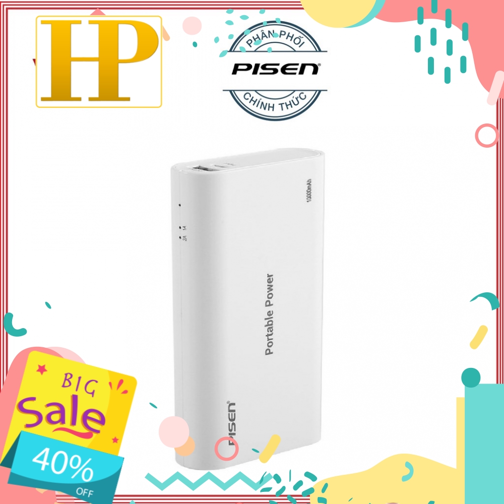 [Mã 159ELSALE hoàn 7% đơn 300K] Pin sạc dự phòng Pisen Portable 10000mAh