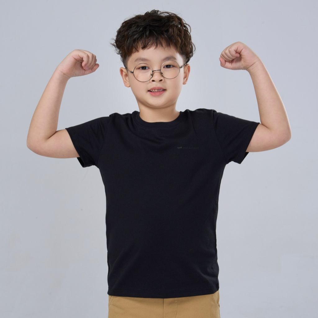 Áo thun trơn cho bé YODY phông cổ tròn tay ngắn, vải cotton thoáng mát, mềm mịn TSK5131