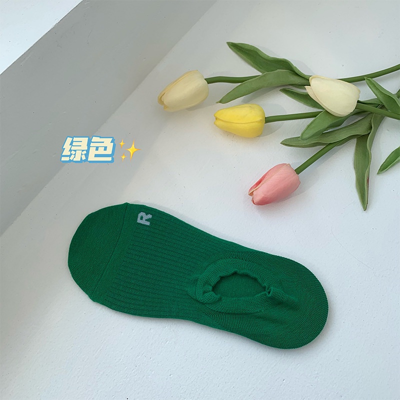 Plusox Vớ Thuyền Mỏng Thoáng Khí In Chữ Phong Cách Hàn Quốc Thời Trang Mùa Hè Cho Nữ