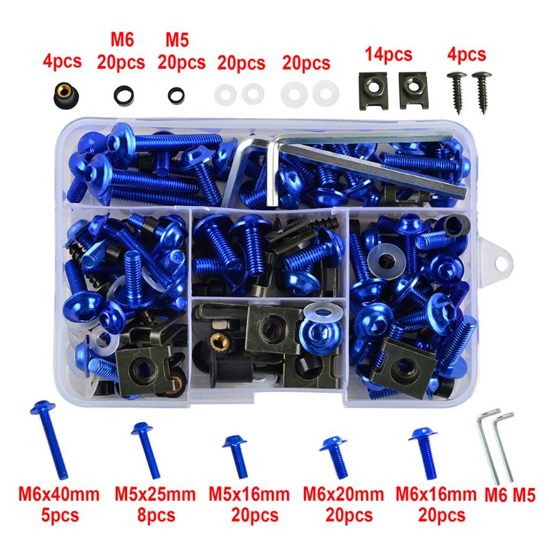 Bộ Bu Lông M5 Bằng Hợp Kim CNC Chuyên Dụng Cho Xe Mô Tô Kawasaki Suzuk