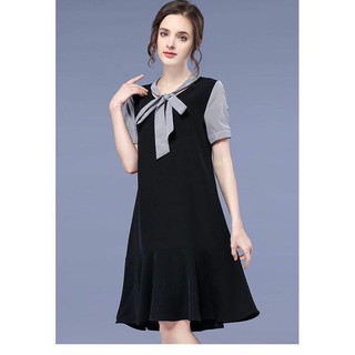 đầm bầu thỏ mommy mẫu đen tay cổ caro
