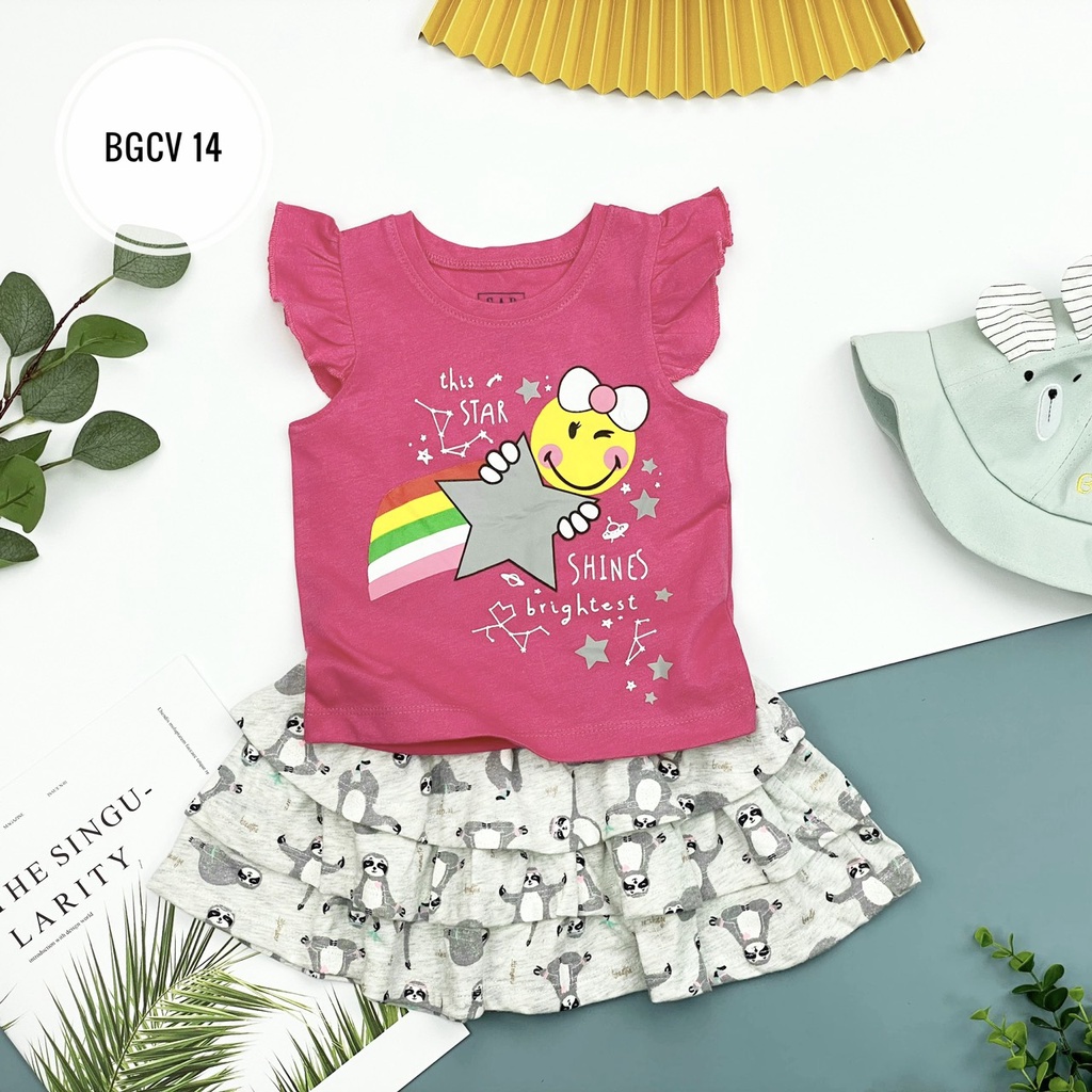 Set Áo thun chân váy Litibaby cho bé gái 10-37kg