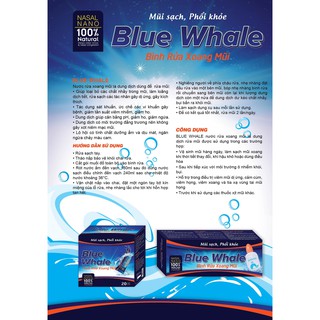 Bình rửa mũi blue whale - mũi sạch - phổi khỏe - thể tích 240ml dùng cho người lớn và trẻ em