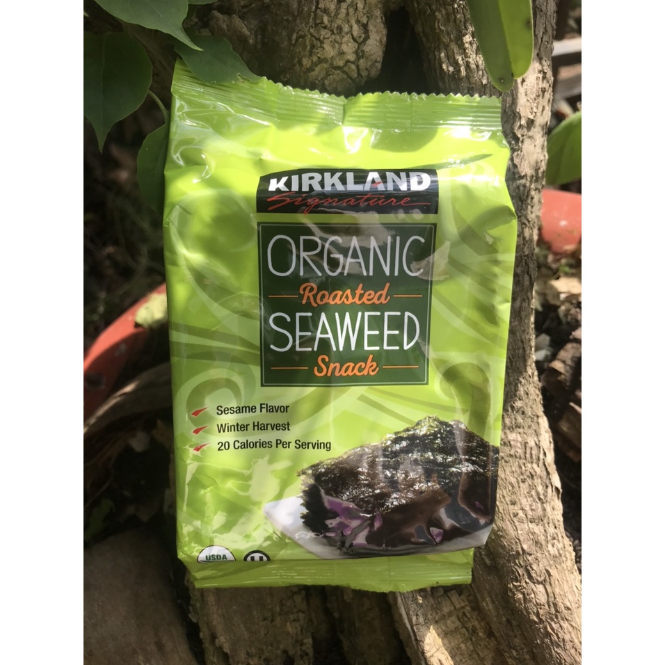 RONG BIỂN ĂN LIỀN HỮU CƠ KIRKLAND ORGANIC SEAWEED SNACK CHUẨN MỸ 10 gói - 17 GRAM - DATE 5/2022