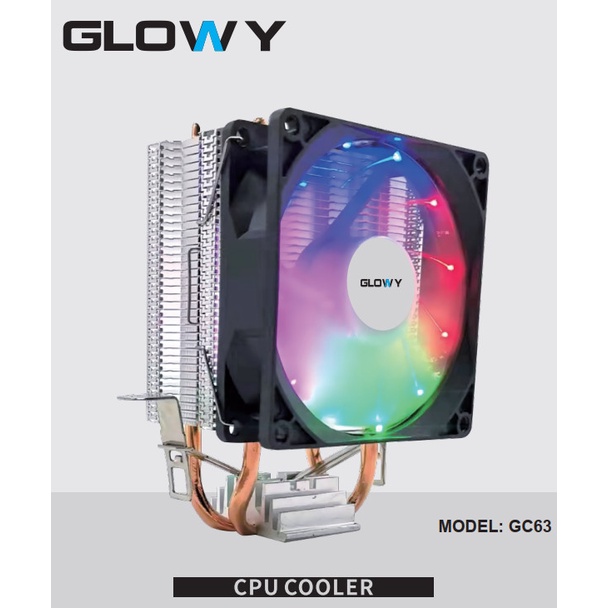 TẢN NHIỆT KHÍ Glowy GC63 - FAN LED 7 màu - HỖ TRỢ ALL CPU - Bảo hành 6 tháng!