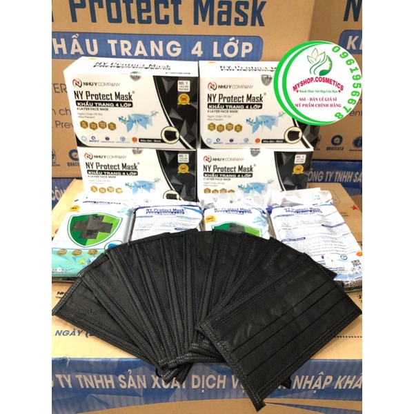 KHẨU TRANG Y TẾ 4 LỚP MÀU ĐEN NHƯ Ý