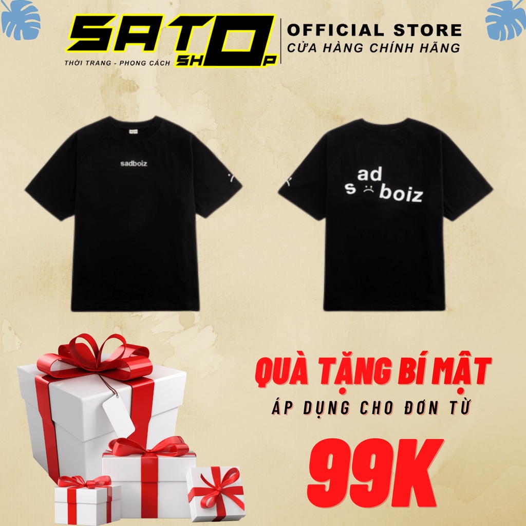 LlJa /Áo Thun Nam Nữ SADBOIZ Đen Signature, Tee Phông Local Brand Basic Sadboy Tay Lỡ Chữ Thêu Full Tag Ulzzang SATO SHO