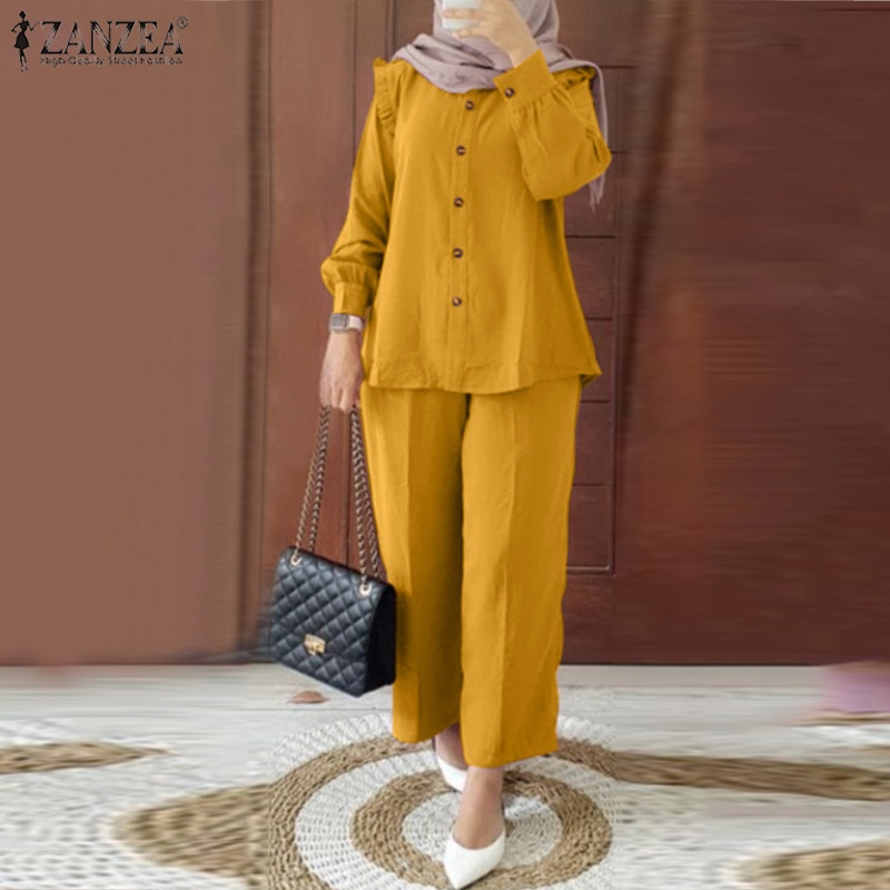 Zanzea Set Áo 2 Dây + Quần Dài Ống Rộng Thời Trang Nữ