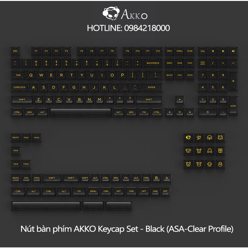 Bộ Phím Nút AKKO Keycap set – Black