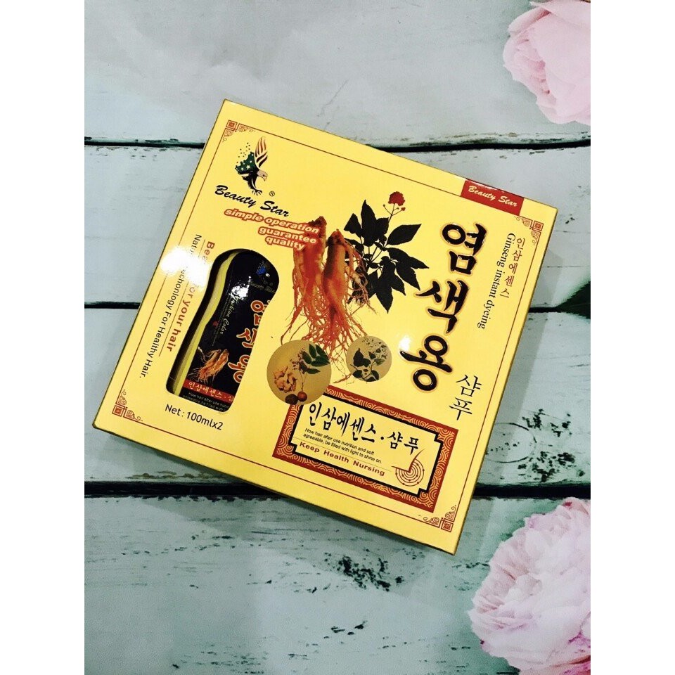 Dầu Gội Đen Tóc Ginseng Instant Dying Beauty Star Hàn Quốc - DC