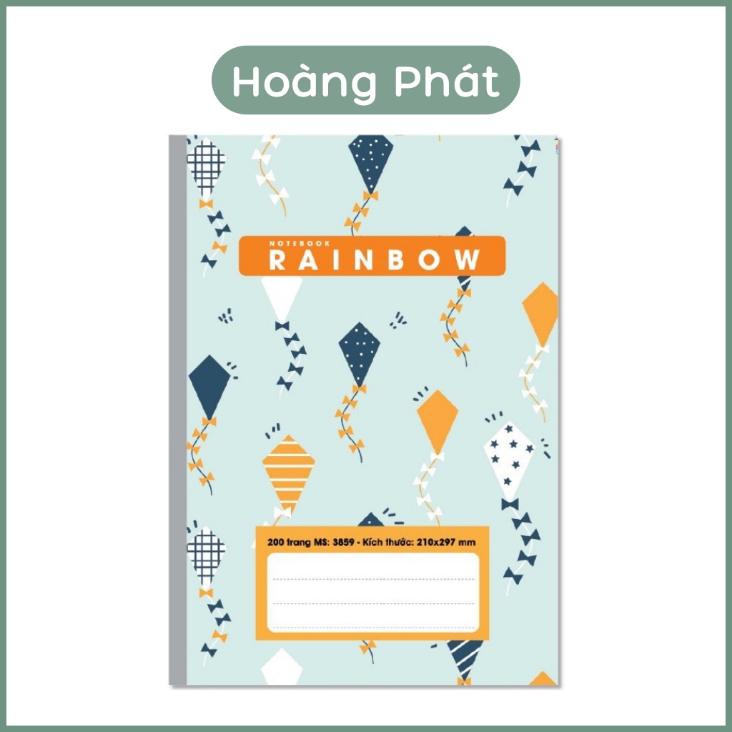 Sổ may gáy Rainbow A4 Hải Tiến 200 trang - Sổ A4 - Sổ bìa bồi Hải Tiến Rainbow A4 200tr Siêu Đẹp Hoàng Phát