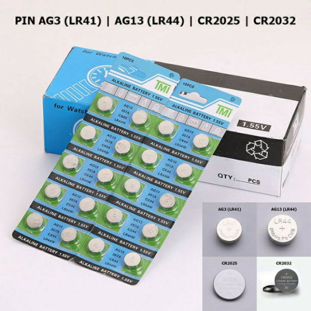 Pin cúc áo pin lithium điện tử, bo mạch, đồ chơi trẻ em, đồng hồ LR41 AG3 LR44 AG13 CR2025 CR2032