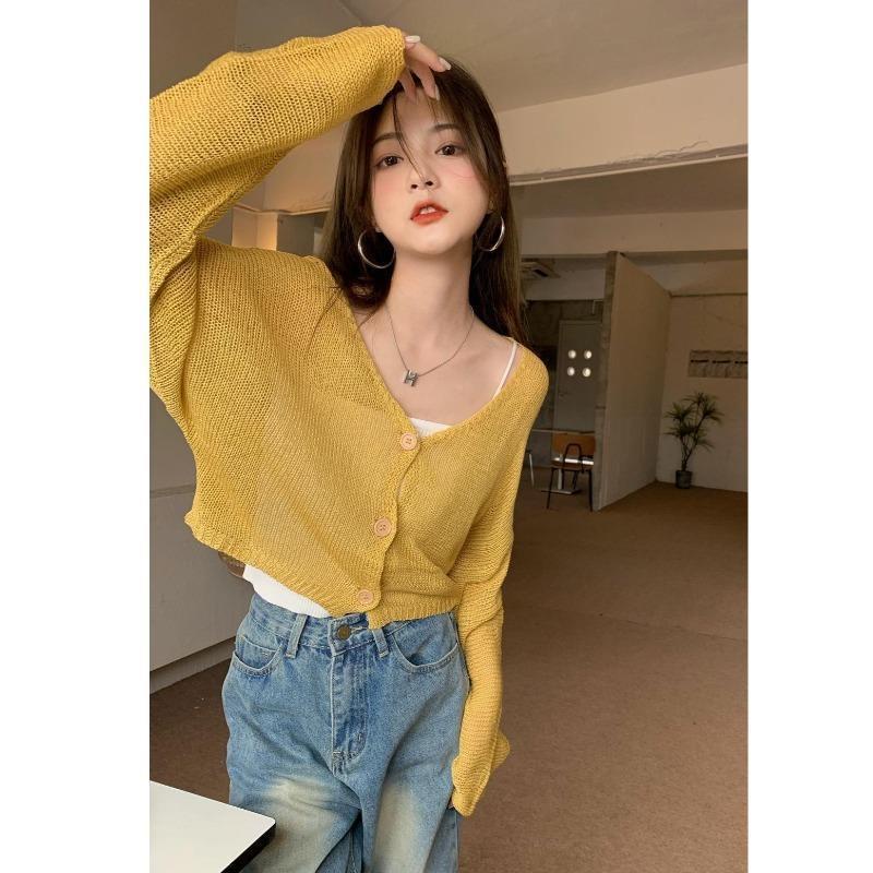 Áo khoác cardigan COZOKC dệt kim tay dài chống nắng thời trang cho nữ