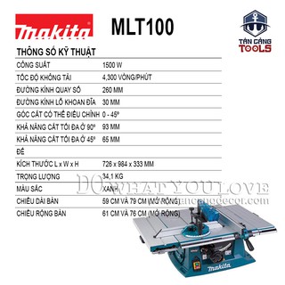 Máy Cưa Bàn Makita MLT100