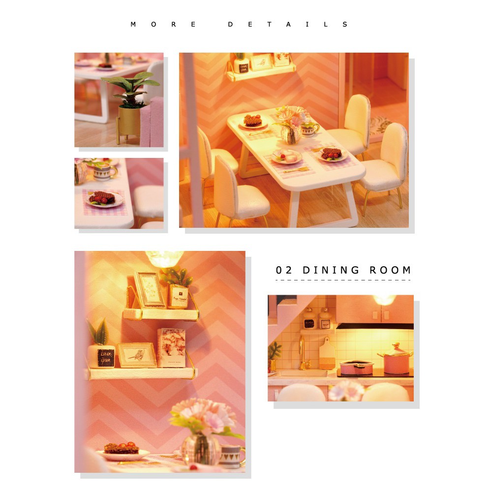 Mô hình nhà búp bê DIY Doll House Miniature_ DREAM ANGEL _Tặng TẤM CHE BỤI + KEO