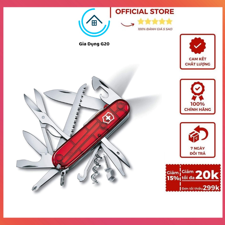Dụng Cụ Đa Năng Victorinox Multiuso Huntsman - Dụng cụ chuyên dụng không thể thiếu trong chuyến đi phượt hay dã ngoại